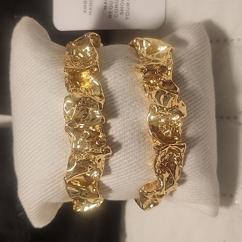 Gold Emery Cuff Bracelet Set